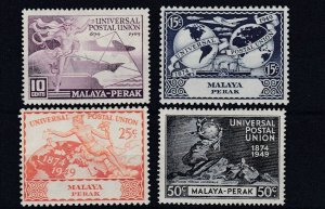 MALAYA  PERAK     1949  UPU SET OF 4  MH 