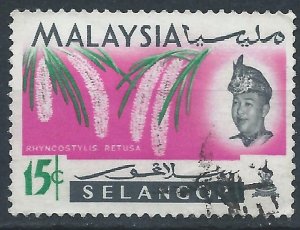 Selangor 1965 - 15c Rhyncostylis Retusa - SG141 used