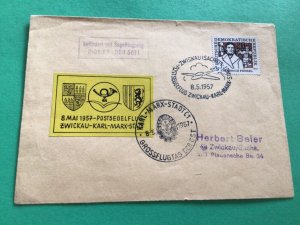Democratic Republic 1957 with Karl Marx poster stamp cover A15481