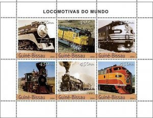 Guinea - Bissau 2004 - Steam Trains (American) 6v, Michel 2747-2752