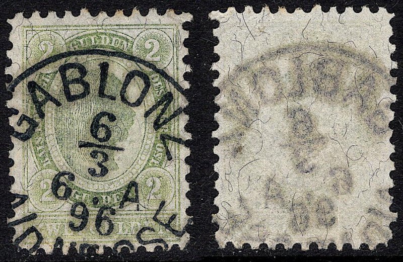 Austria - 1896 - Scott #65 - used - sharp GABLONZ A/D NEISSE pmk Czech Republic