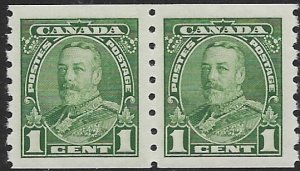 Canada 228    1935   1 cent  coil pair  VF Mint nH