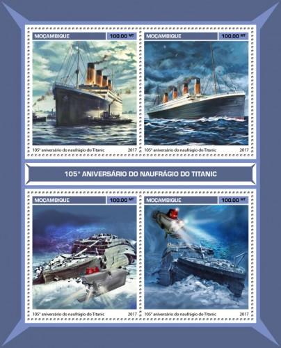 MOZAMBIQUE 2017 SHEET TITANIC SHIPS BOATS