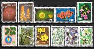 BURKINA FASO Sc 423-33 NH ISSUE OF 1977 - FLOWERS 