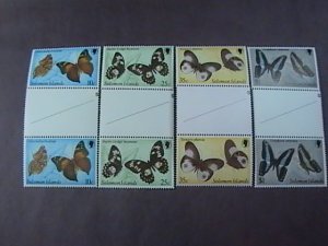 SOLOMON ISLANDS # 461-464 -MINT/NH--COMPLETE SET OF CROSS GUTTER PAIRS--1982