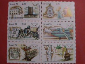 BRASIL STAMPS: 1979 SC#1602-7a, 18TH ANNIV: OF POSTAL UNION MNH. MINT BLOCK