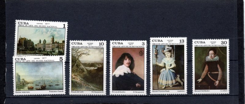 CUBA 1977 ART/PAINTINGS SET OF 6 STAMPS MNH