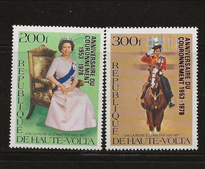 BURKINA FASO Sc 478-9 NH issue of 1978 - QUEEN ELIZABETH - OVERPRINTS 