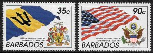 Barbados #934-5 MNH Set - President Clinton's Visit