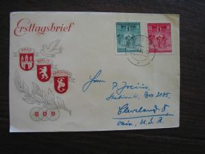 GERMANY DDR 239-40  POSTALLY USED FIRST DAY COVER FDC