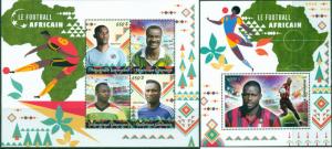 Soccer Football African Players Eto'o Drogba Weah Pele Gabon 2018 MNH stamp set