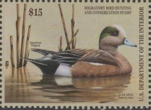 US Stamp #RW77 MNH American Wigeon Drake On Pond Water Press Sheet Single