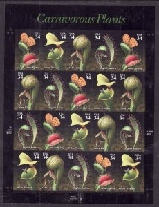 USA-Sc#3528-31- id12-unused NH sheet-Carnivorous Plants-2001-