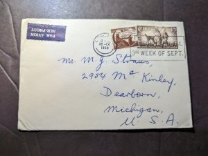 1960 Ireland Airmail Cover Corcaigh to Dearborn MI USA Bandon Carnival