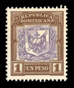 Dominican Republic #141 Cat$18, 1901 1p brown and violet, lightly hinged