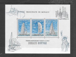 MONACO - CLEARANCE #1486 YACHT RACING S/S MNH