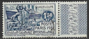 GUADELOUPE 1937 1.50fr PARIS INTERNATIONAL EXPOSITION Issue Sc 153 VFU