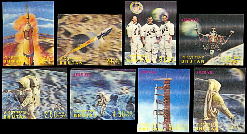 Bhutan 148-148G, MNH, Apollo 16 3-D Printing