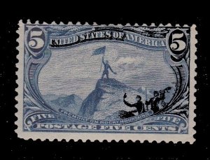 US 288 Mint, Light Hinge Marking - dark spots are caused by the scan and grap...