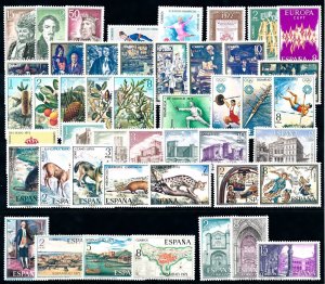 Spain 1972 Complete Year Set  MNH