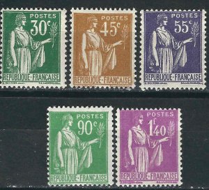 France 5 Different MNH F/VF 1932-39 SCV $18.30