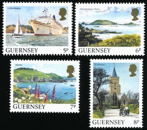 GUERNSEY Sc 287-90 VF/MNH - 1985 Guernsey Landscape Sights incl Ships