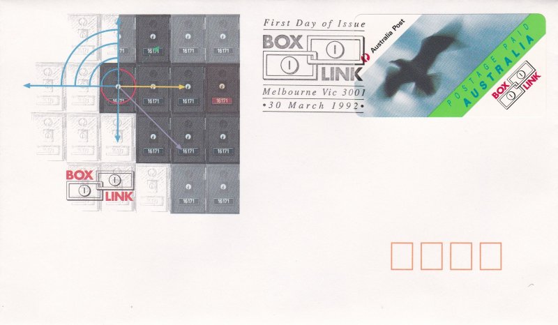 Australia Box Link Self Adhesive Stamped Label First Day Cover