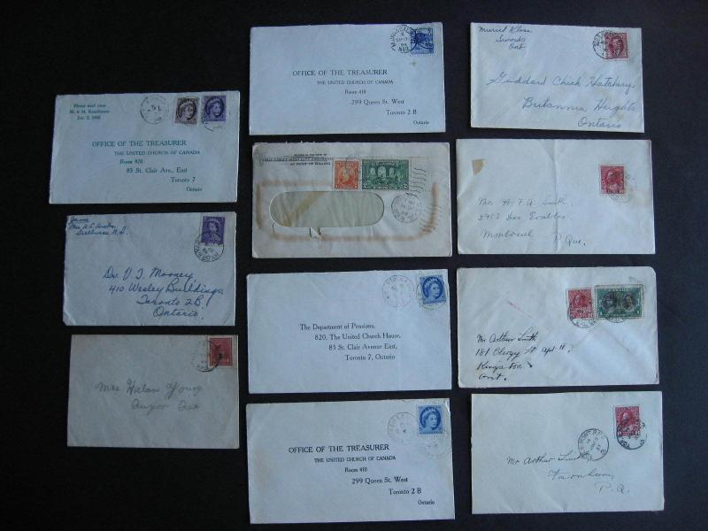 CANADA 11 old RPO cancelled covers, part 1 of 2 from old hoard, 1 back damaged