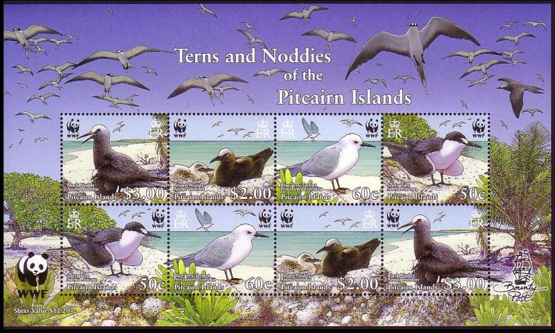 Pitcairn WWF Seabirds Miniature Sheet of 2 sets SG#MS728 MI#717-720 SC#647a-d