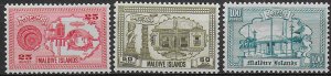 1960 Maldive Edifici 3v. for fiscal use MNH SG n. ---