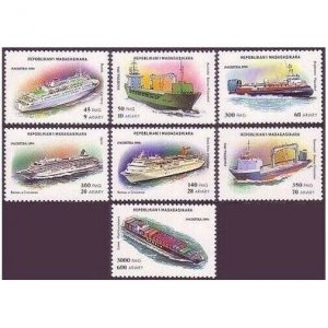 Malagasy 1248-1254,1255,MNH.Michel 1753-1759 Bl.264. Modern Ships 1994.