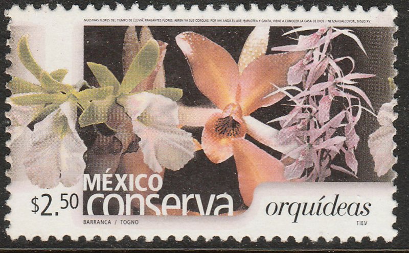 MEXICO CONSERVA 2411, $2.50P ORCHIDS. MINT, NH. VF.