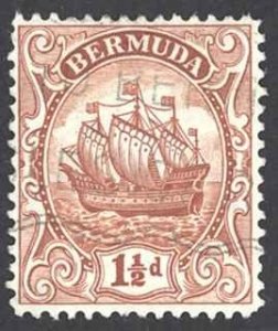 Bermuda Sc# 84 MH (no gum) 1934 1 1/2p Caravel