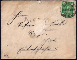 GERMANY 1896 LEIPZIG LIPSIA IN SOUTH WEST GERMANY 3 pf LOCAL STAMP IN GREEN TIED