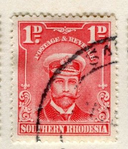 RHODESIA;  1920s early GV Admiral Type issue fine used 1d. value