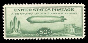 United States, Air Post #C18 Cat$75, 1933 50c green, never hinged