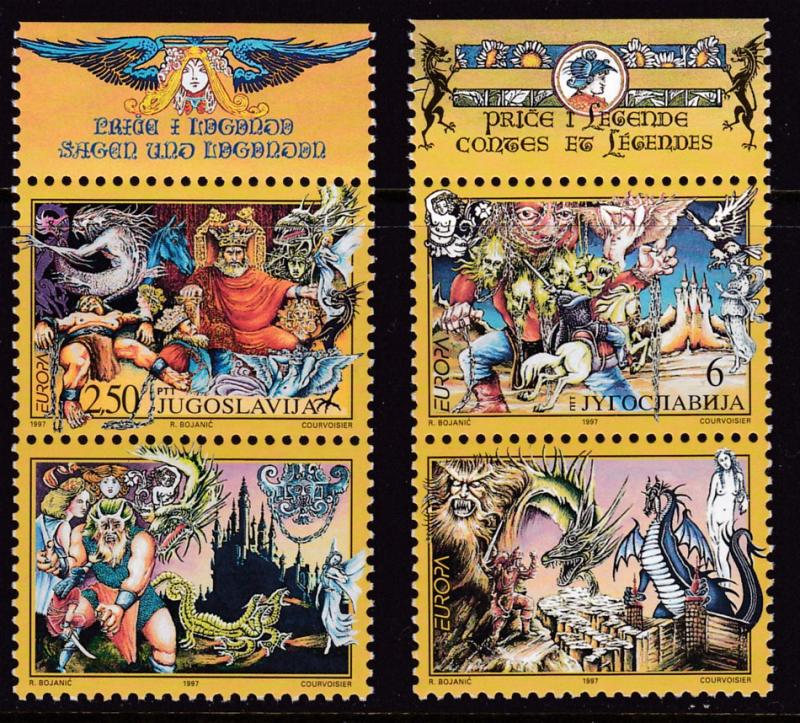 Yugoslavia 1997 Europa (2) Stories & Legends Complete with Labels VF/NH