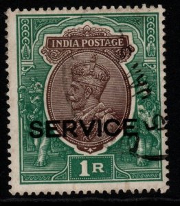INDIA SGO117 1930 1r CHOCOLATE & GREEN USED