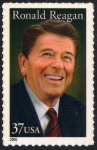 SC#3897 37¢ Ronald Reagan Single (2005) SA