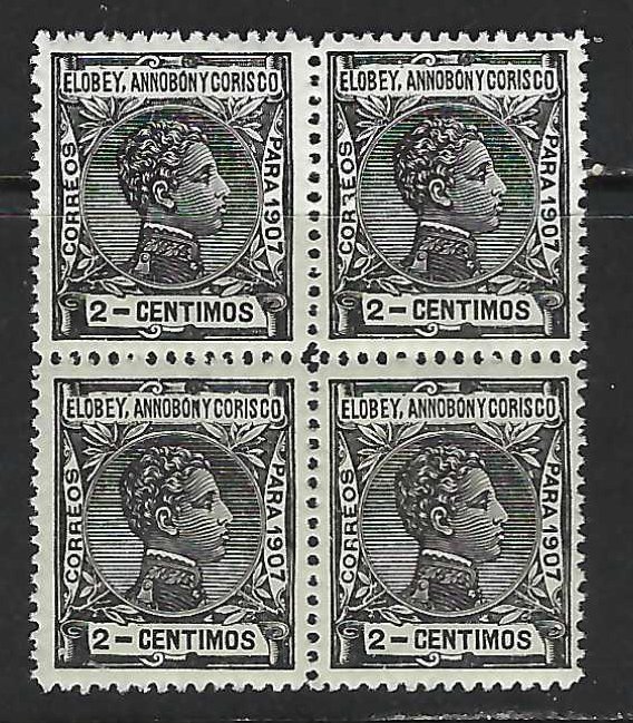 ELOBEY, ANNOBON Y CORISCO 40 MNH BLK 4 J767