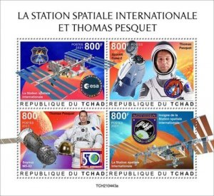 2020/10- CHAD- ISS AND THOMAS PESQUET        4V complet set    MNH ** T