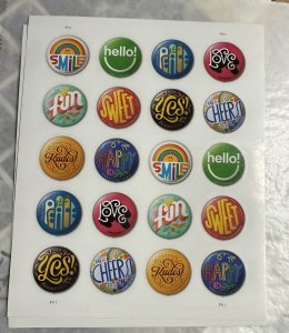 US 2022 Forever Pinback Buttoms #5919-28 pane of 20 mint