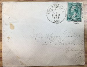 US #213 Cover May 15, 1889 Cancel