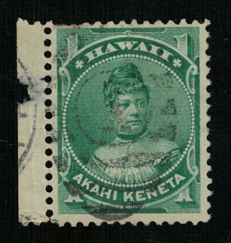 Stamp 1882 - 1886 Hawaii USA Akahi Keneta 1c (ТS-2141)