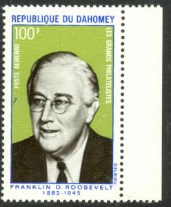 DAHOMEY 1970 US PRESIDENT Franklin D Roosevelt Airmail Sc C116 MNH