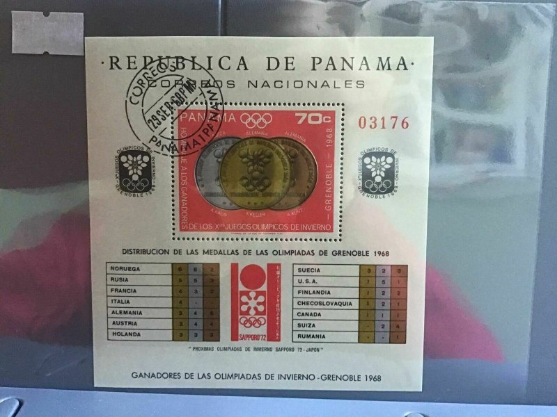 Panama 1968 Olympic Medals cancelled  stamp sheet R26437 