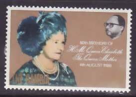 Gambia-Sc#412- id8-unused NH set-Queen Mother-80th Birthday-1980-