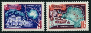 Russia 3699-3700,MNH. Bellingshausen-Lazarev Antarctic expedition-150,1970.Ships