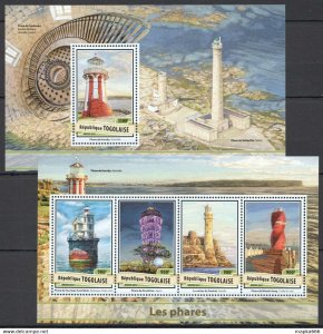 2017 Togo Lighthouses Marine Life Architecture #7984-7+Bl1408 ** Fd0538