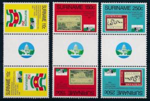 [SU639GPA] Suriname 1989 Stamps on Stamps Gutt pairs White House Washington MNH